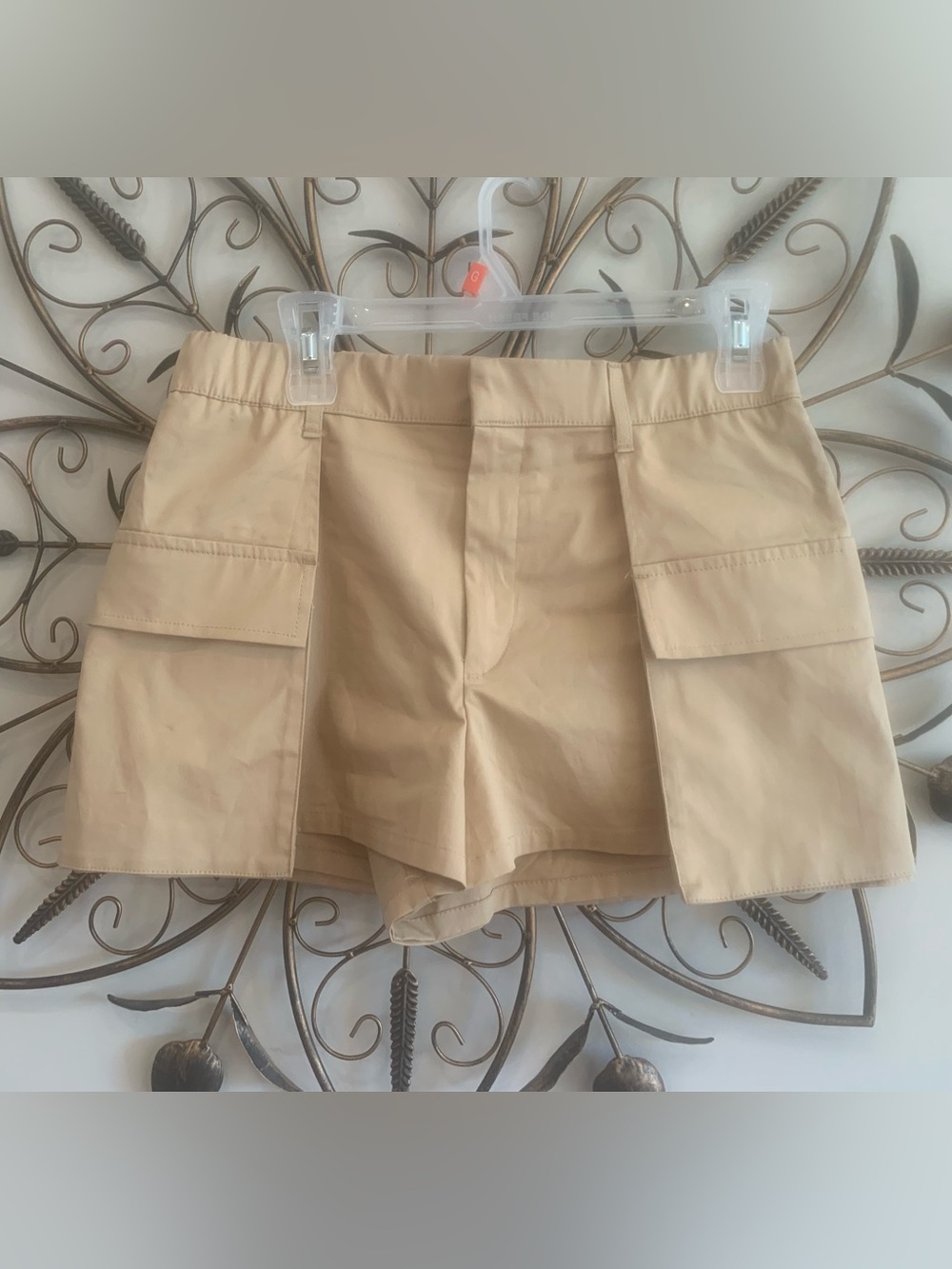 Zara Beige Cargo Pocket Shorts